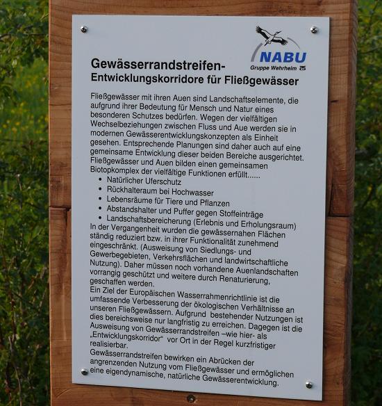 DDas neue Schild zum Thema Gewässerrandstreifen